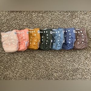Nora’s Nursery Cloth Diapers- One size - neutral rainbow solid colors